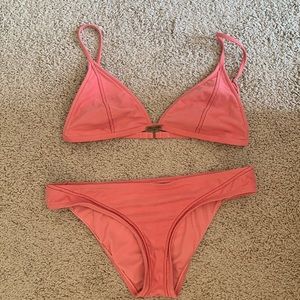Lucky Brand - pink faux suede bikini